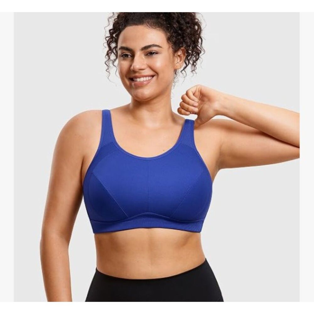 NEW Syrokan Sports Bra Womens 40D Royal Blue High Support Wireless New
